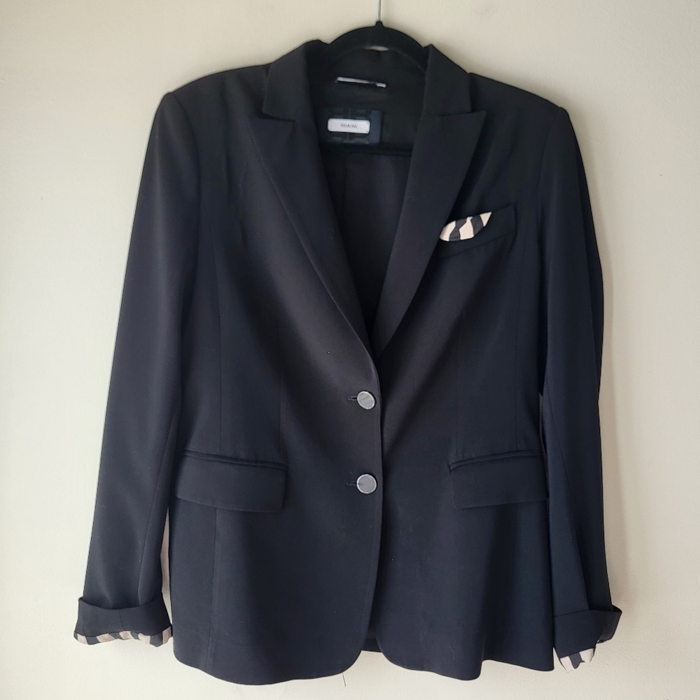 RIANI Black Women's Blazer with Striped Accents Inside Sz 8